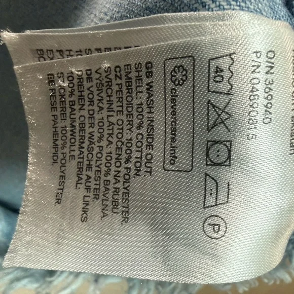 H&M Coachella Floral Embroidered Cropped Denim Jacket Women’s 2 Boho Festival - Picture 9 of 9